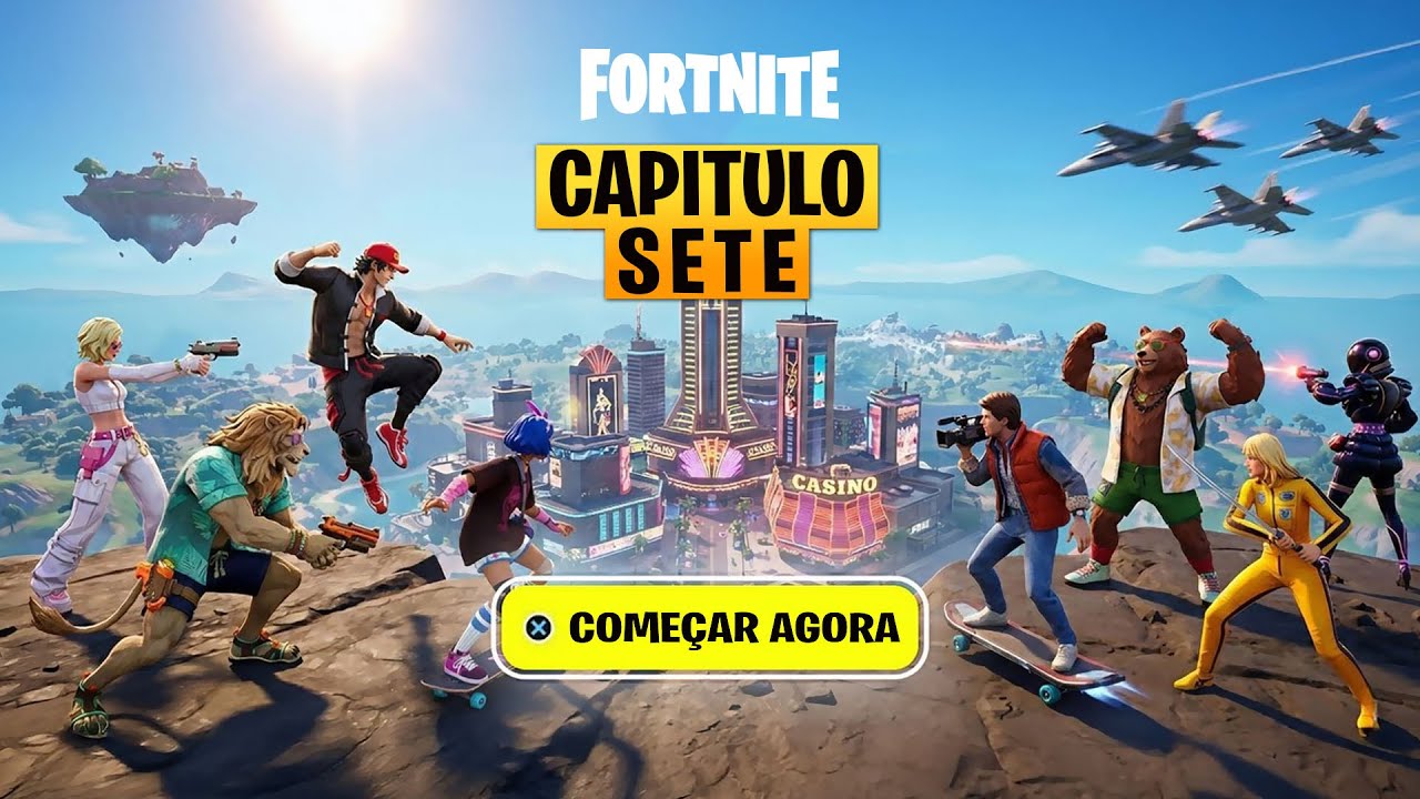 *VAZOU TUDO* PASSE DE BATALHA COMPLETO, SKIN GRÁTIS E GAMEPLAY do FORTNITE CAPÍTULO 7
