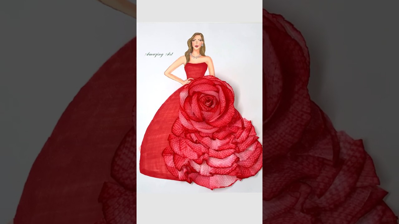 Beautiful Dress Design With Tissue #shorts #art #satisfying #youtubeshorts #creative #fashion #craft