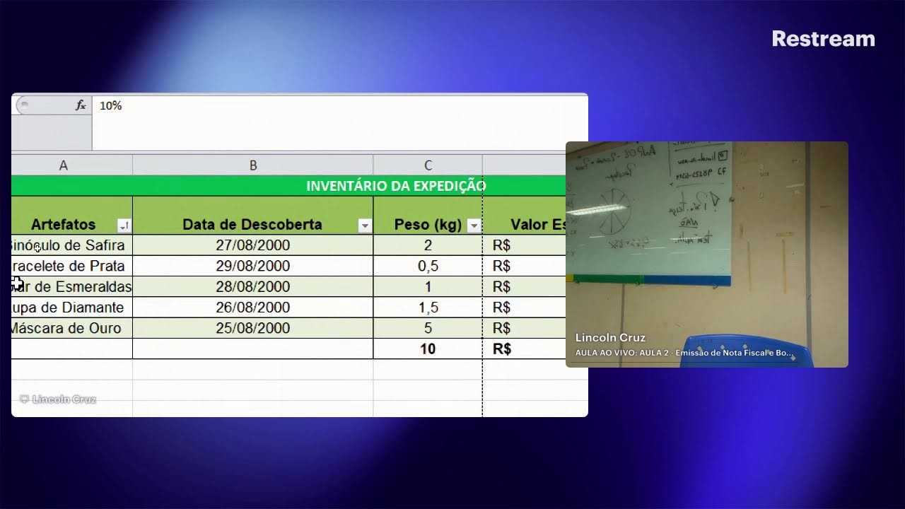 🔴 Aula AO VIVO: Excel – Trabalhando com Dados e Formatação de Células 📊🚀