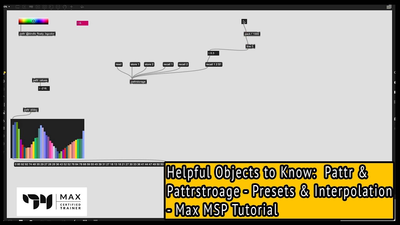 Pattr & Pattrstorage - Presets & Interpolation - Helpful Objects to Know - Max MSP Tutorial