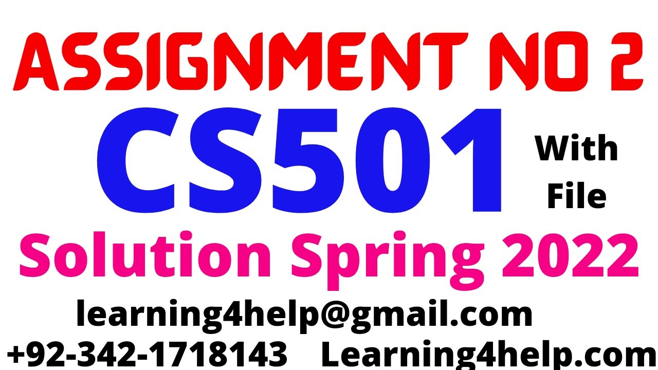 cs501 assignment 2 2022 cs501 assignment 2 solution spring 2022 cs501 assignment no 2 2022 cs501