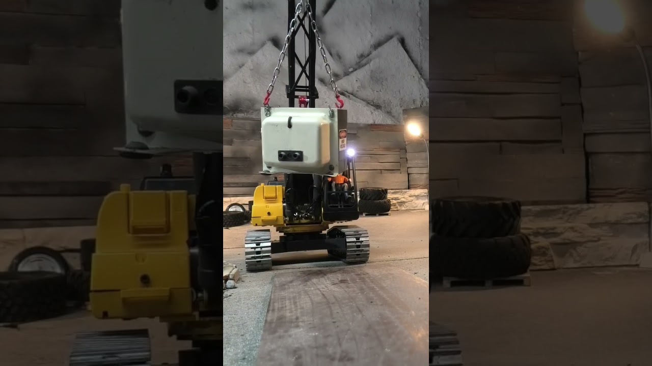 RC CATERPILLAR GITTERMASTKRAN!!!  Eigenbau!