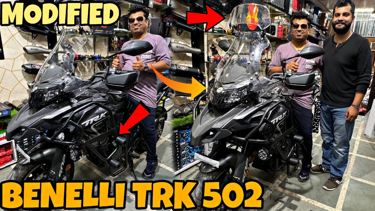 BENELLI TRK 502 Crash Safe Needful Modification | 150w Headlight | Crash Guard | SKD Originals