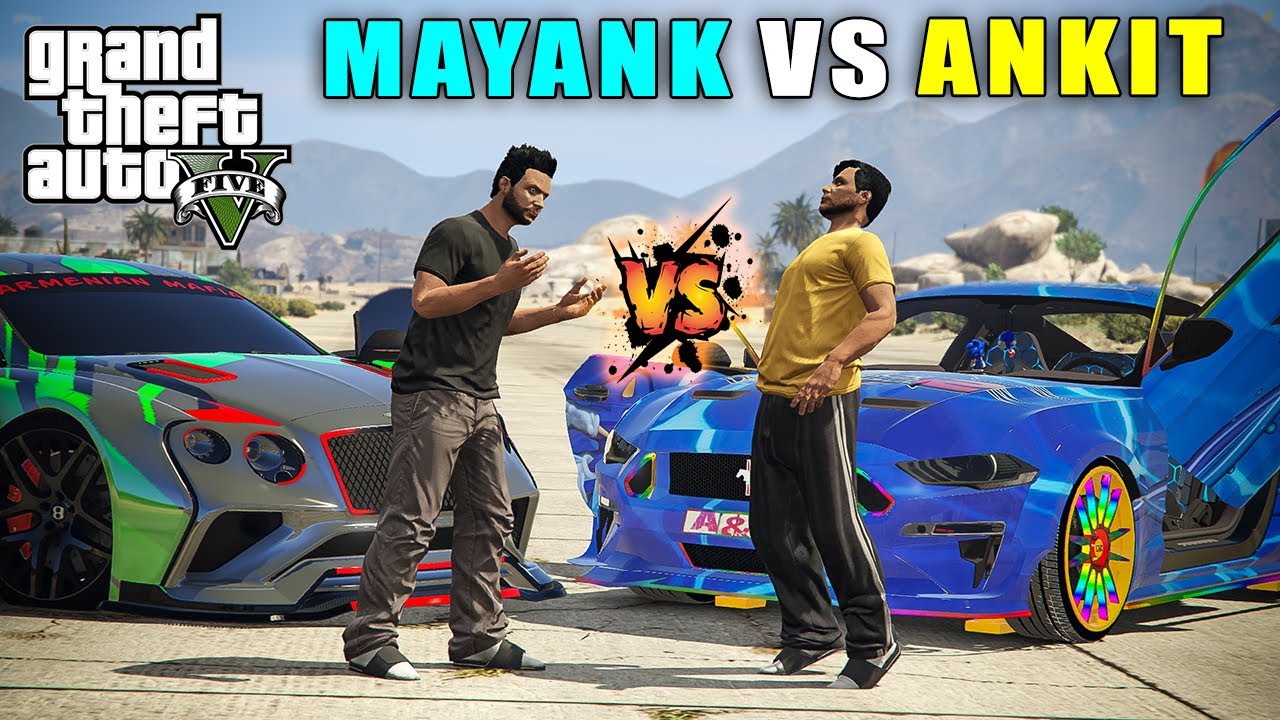 MUSTANG VS BENTLY DRAG RACE | MAYANK VS ANKIT | GTA V GAMEPLAY