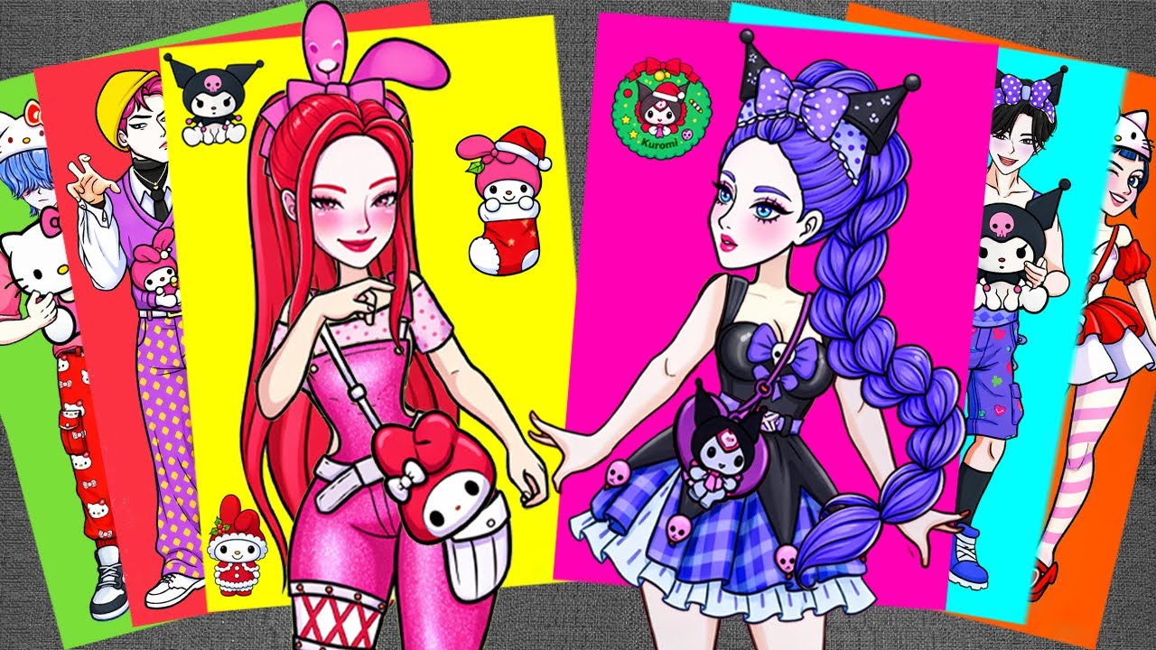 [💜paper diy💜] Kuromi and My Melody Dress Up with KPOP Demon Hunters Stickers | Oddly Satisfying ASMR