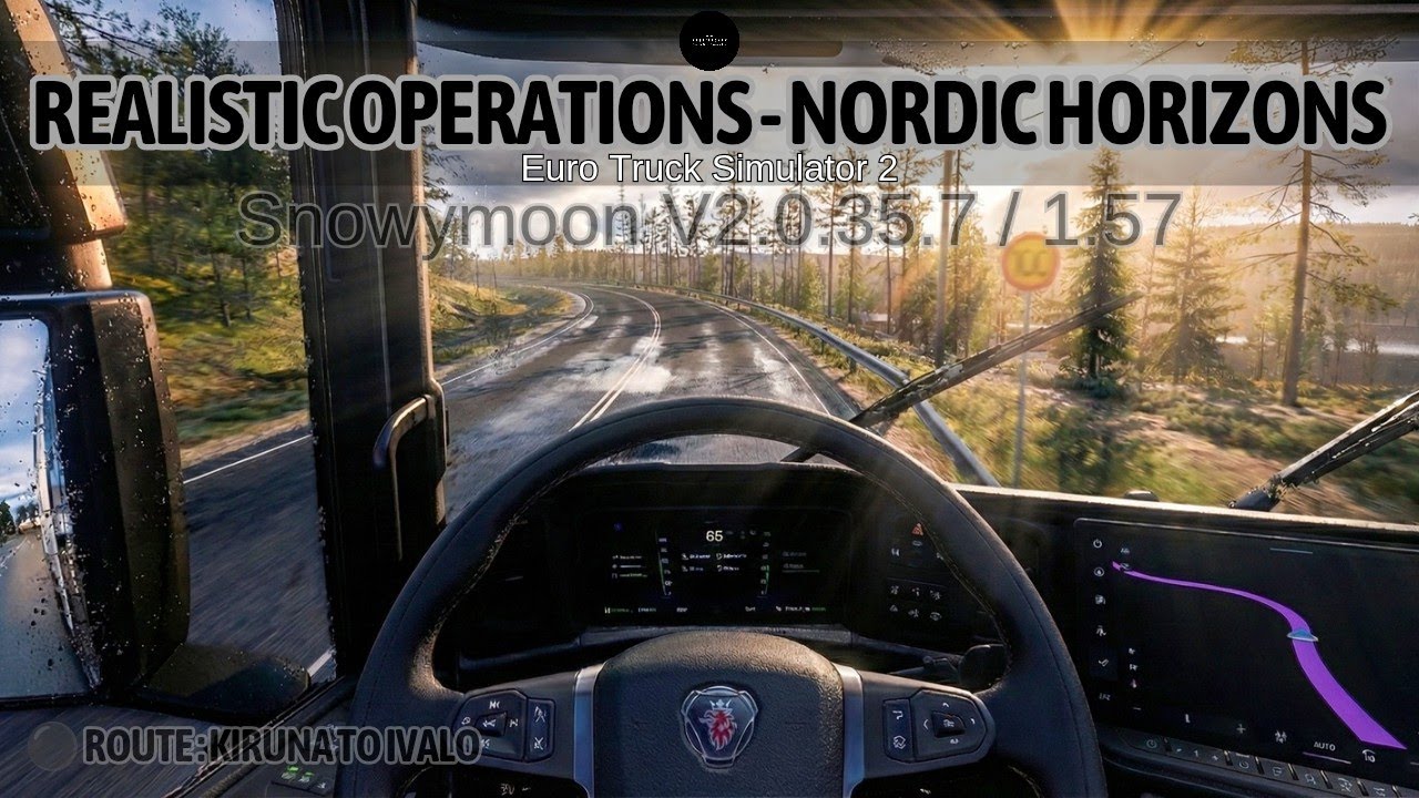 🇳🇴 Realistic Operations & Nordic Horizons for ETS2-Snowymoon V2.0.35.7 [Heavy Rains/Landscape/1.57]