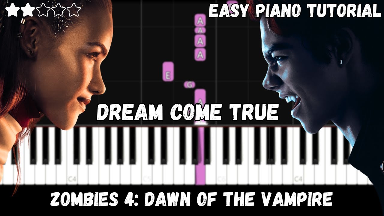 Zombies 4: Dawn of the Vampires - Dream Come True (Easy Piano Tutorial)