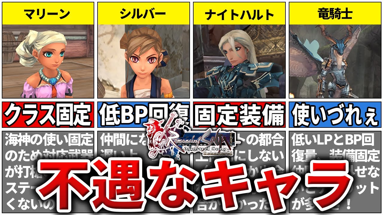 【ミンサガ】活躍させづらい不遇なキャラTOP8