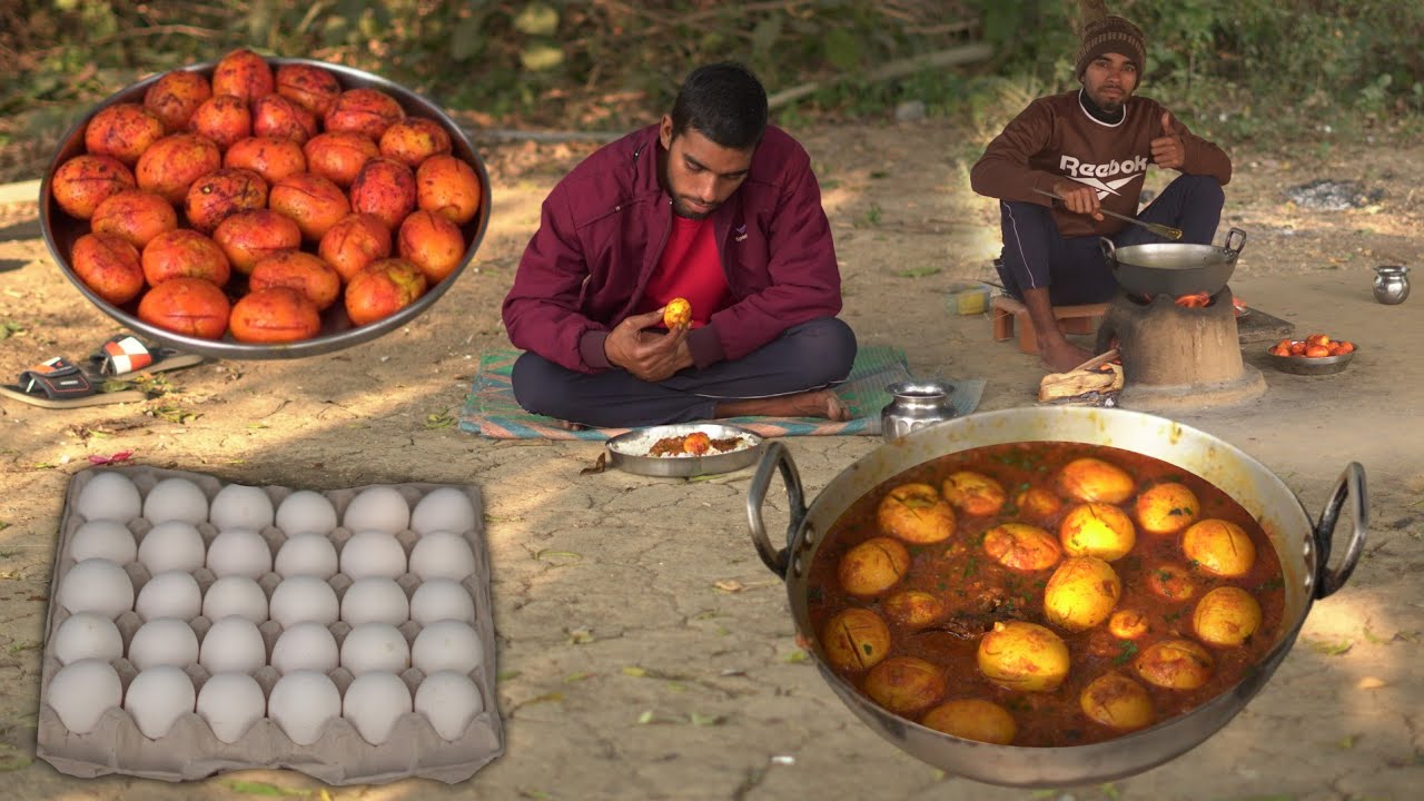 देसी स्टाइल अंडा का रेसिपी बनाए आसान तरीके से/Village boy cook egg curry in village traditional