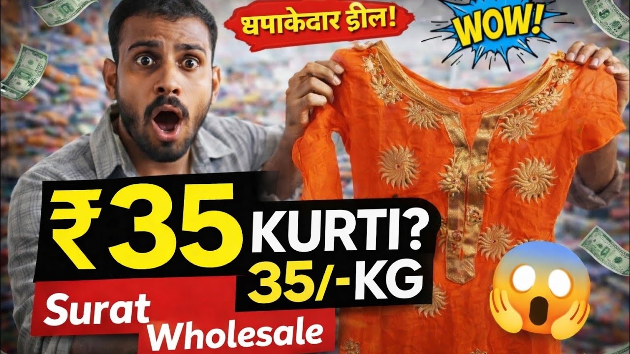 💥 35 KG कुर्ती का तगड़ा माल – सीधे सूरत मार्केट से! Wholesale market in cheapest price surat 