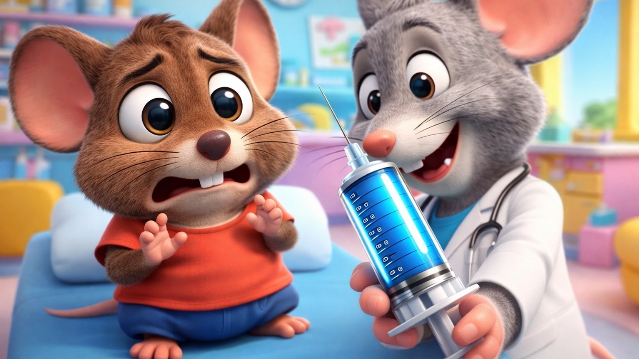 🐭 आज सोमवार है | चूहा बीमार है 🤒 | Cute Mouse Cartoon Rhymes for Kids | Hindi Nursery Rhyme