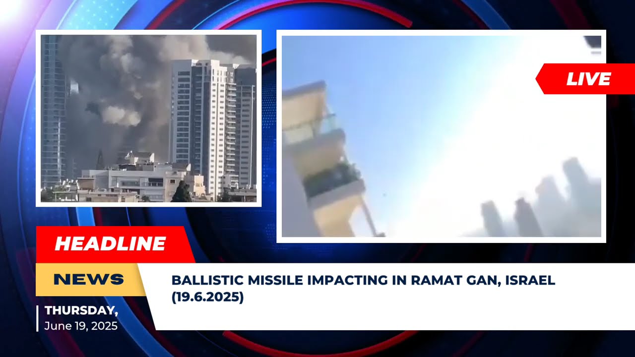Ballistic Missile Impact in Ramat Gan, Israel | Slow Motion Footage |June 2025