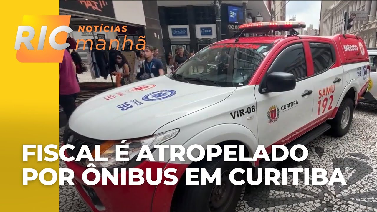 Fiscal de loja é atropelado por ônibus no Centro de Curitiba; estava atrás de suspeito de furto