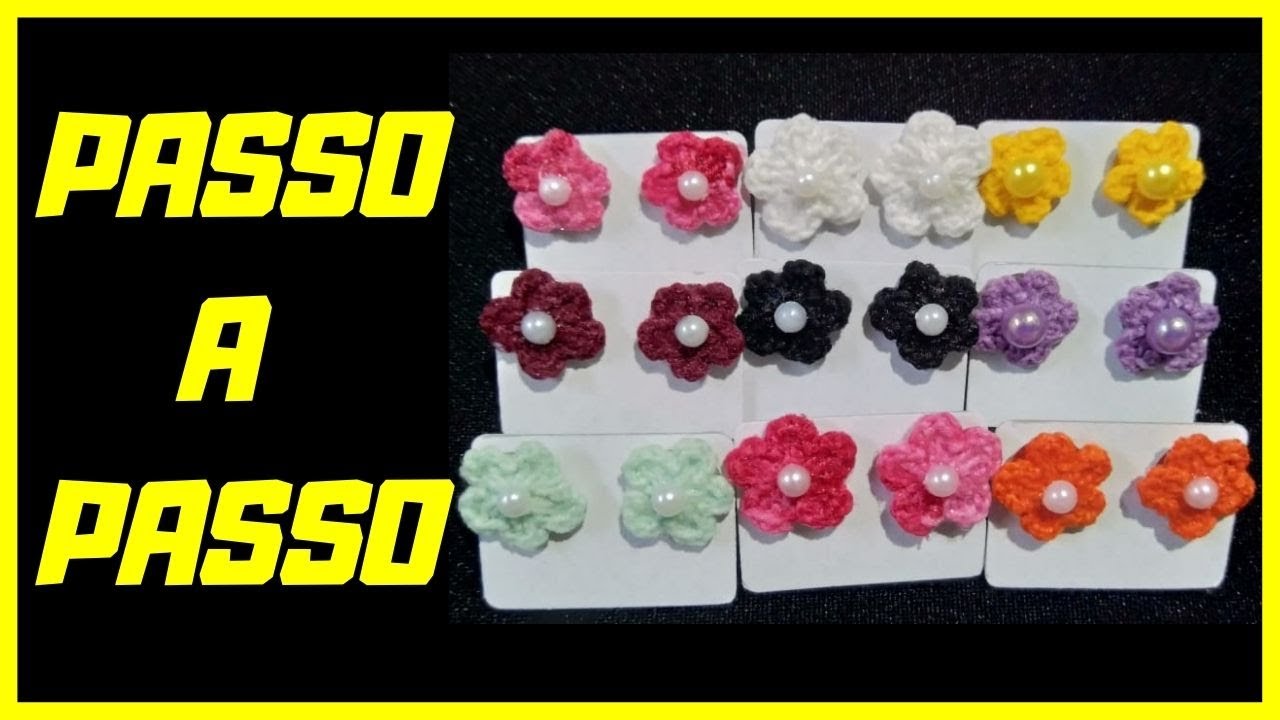 Como fazer brinco pequeno de florzinha | 2021 #brincodecroche #florzinhadecroche