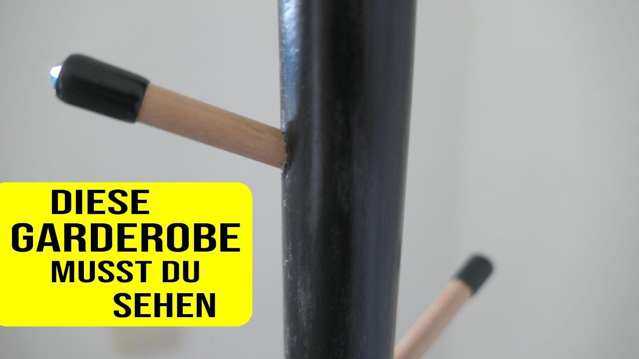 Stylische Garderobe selber bauen // Aus Kastanie und echten Ast