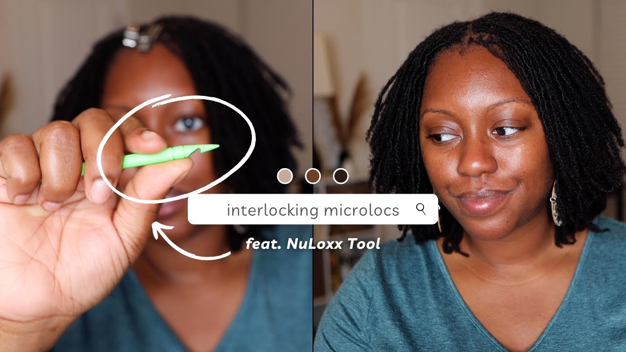 Interlocking My Microlocs w/ the NuLoxx Tool & A Protective Style| Microlocs Retie