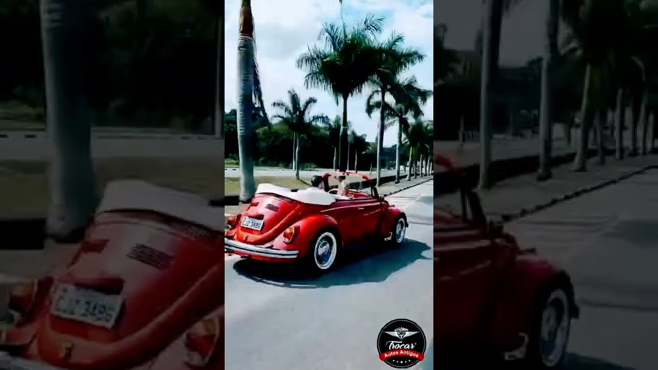 Flagramos um casal desfilando de Fusca da Trocar!