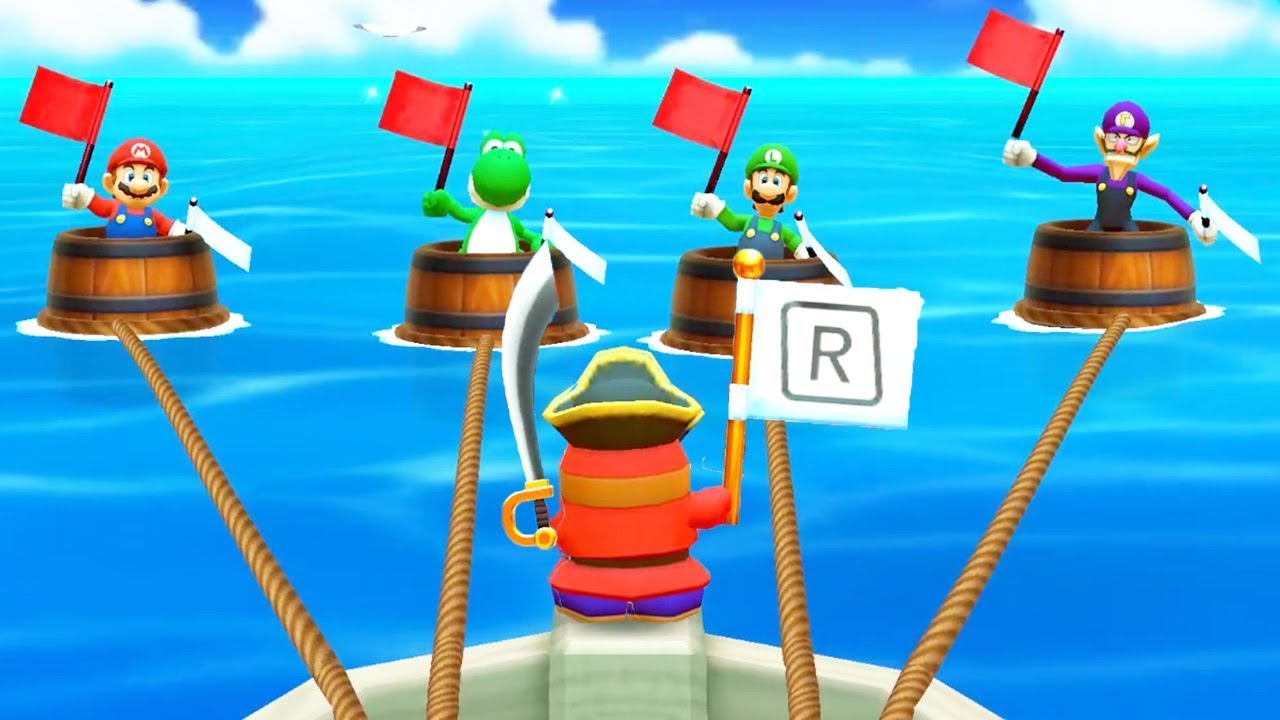 Mario Party: The Top 100 - Minigames - Mario vs Yoshi vs Luigi vs Waluigi