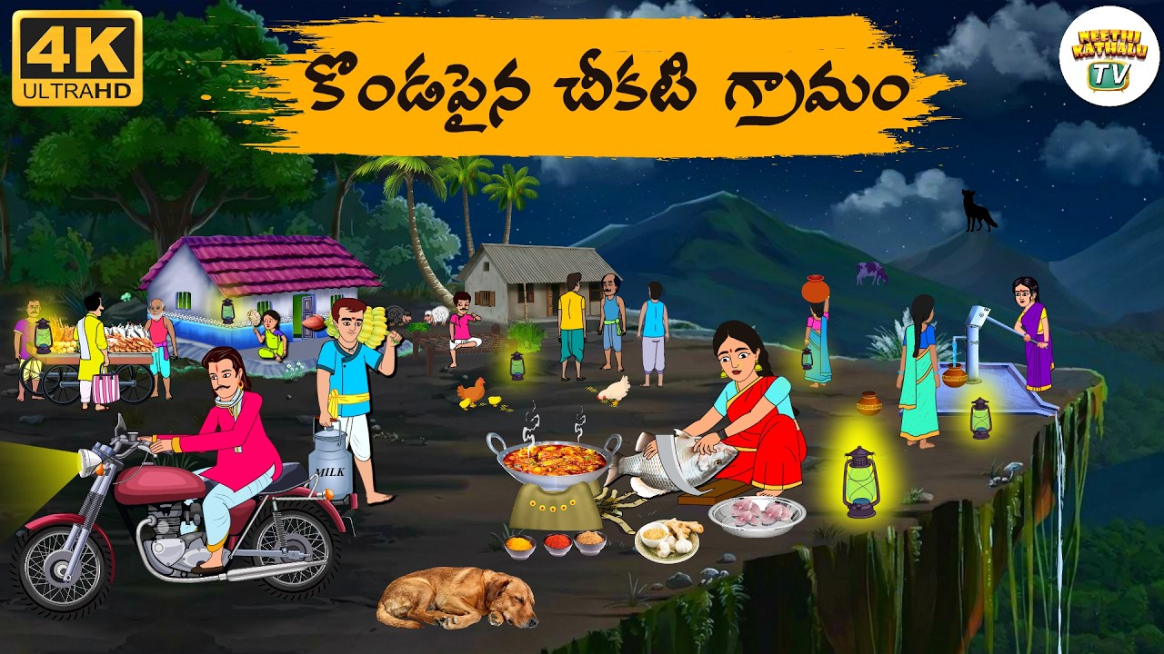 Telugu Stories - కొండమీద చీకటి గ్రామం - Neethi Kathalu Tv Episode - 334 | Moral Stories Telugu