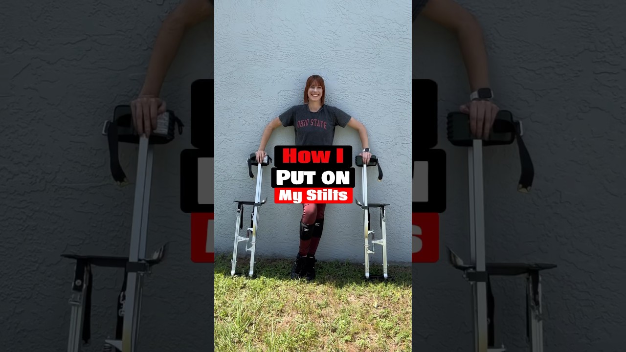 How to put on stilts. Are you gonna try it? ✅ #stilts #howto #tips #stiltwalker #skills