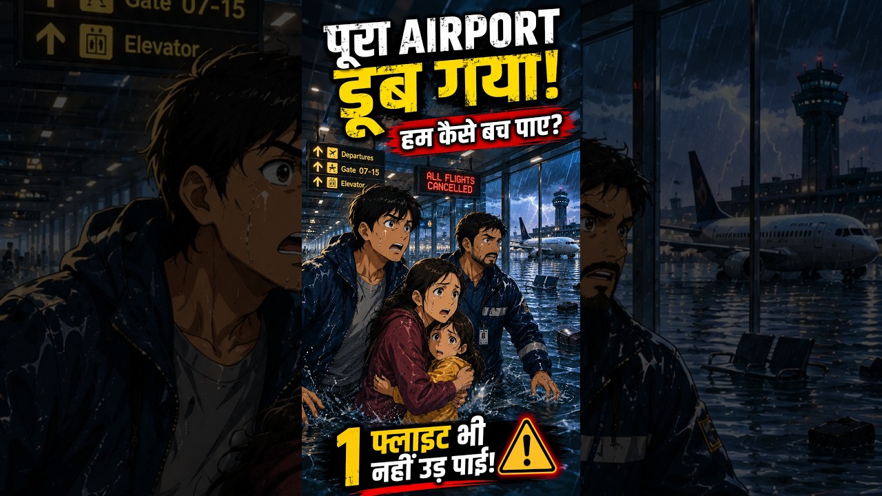 Flood Water Enters the Entire Airport! 😱 | How Did They Survive? #ghibli #asmr #shorts