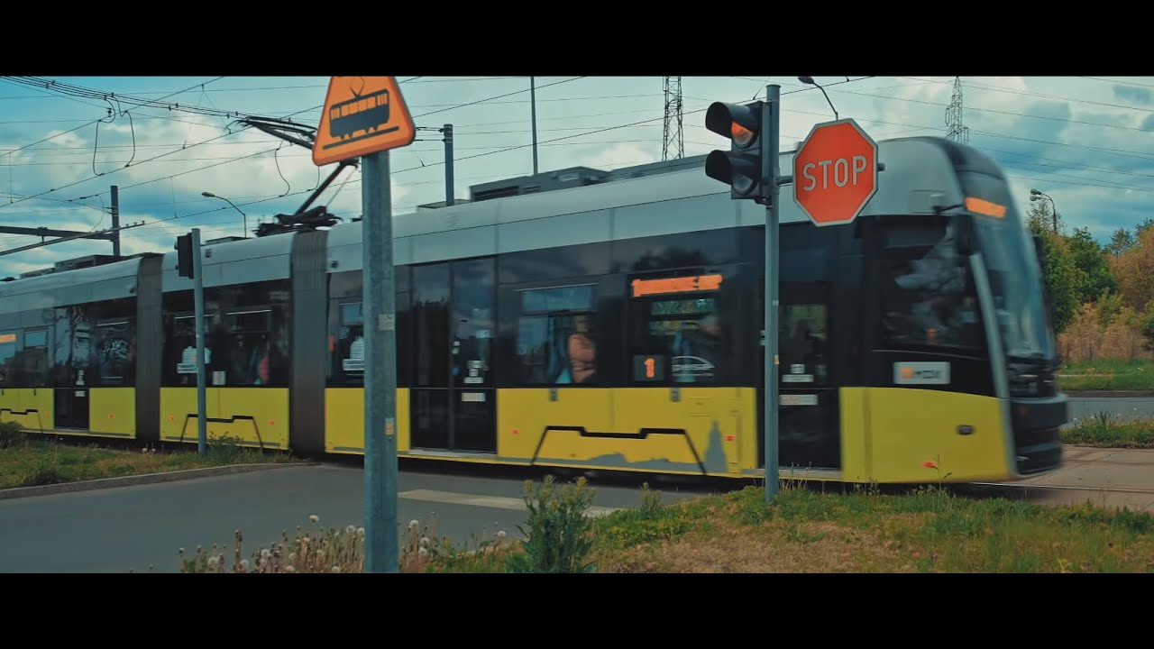Poland, Gorzów Wielkopolski, tram 1 ride from Dowgielewiczowej to Rondo Santockie