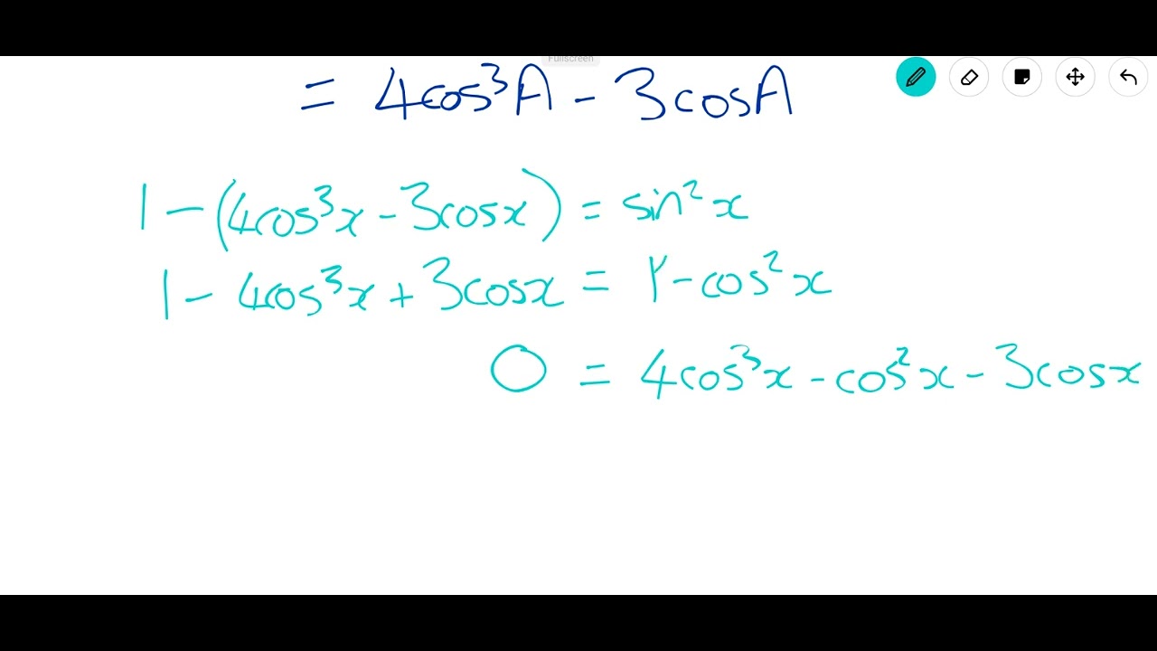 A Level Maths exam question on trigonometry multiple angles