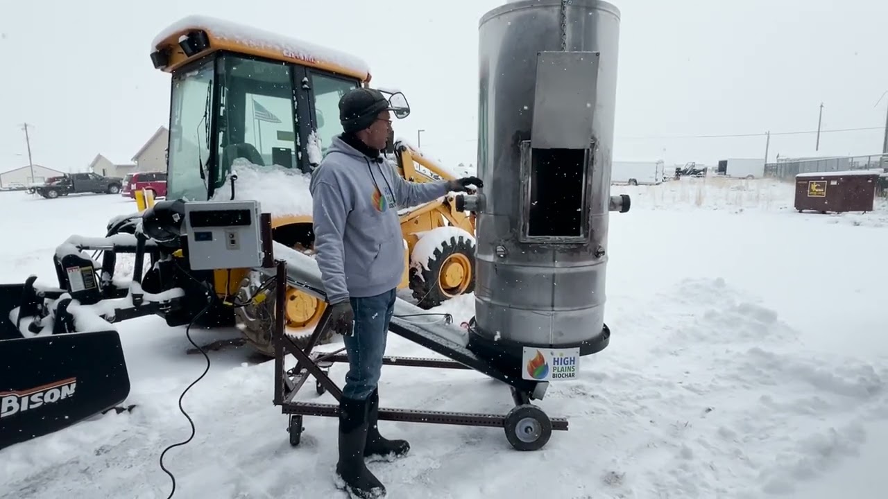 The world's first continuous Kon Tiki biochar kiln.  The Continutiki.