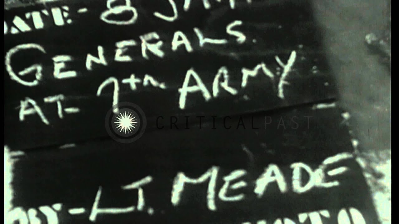Generals and officers visit Seventh Army CP in Luneville, France. HD Stock Footage