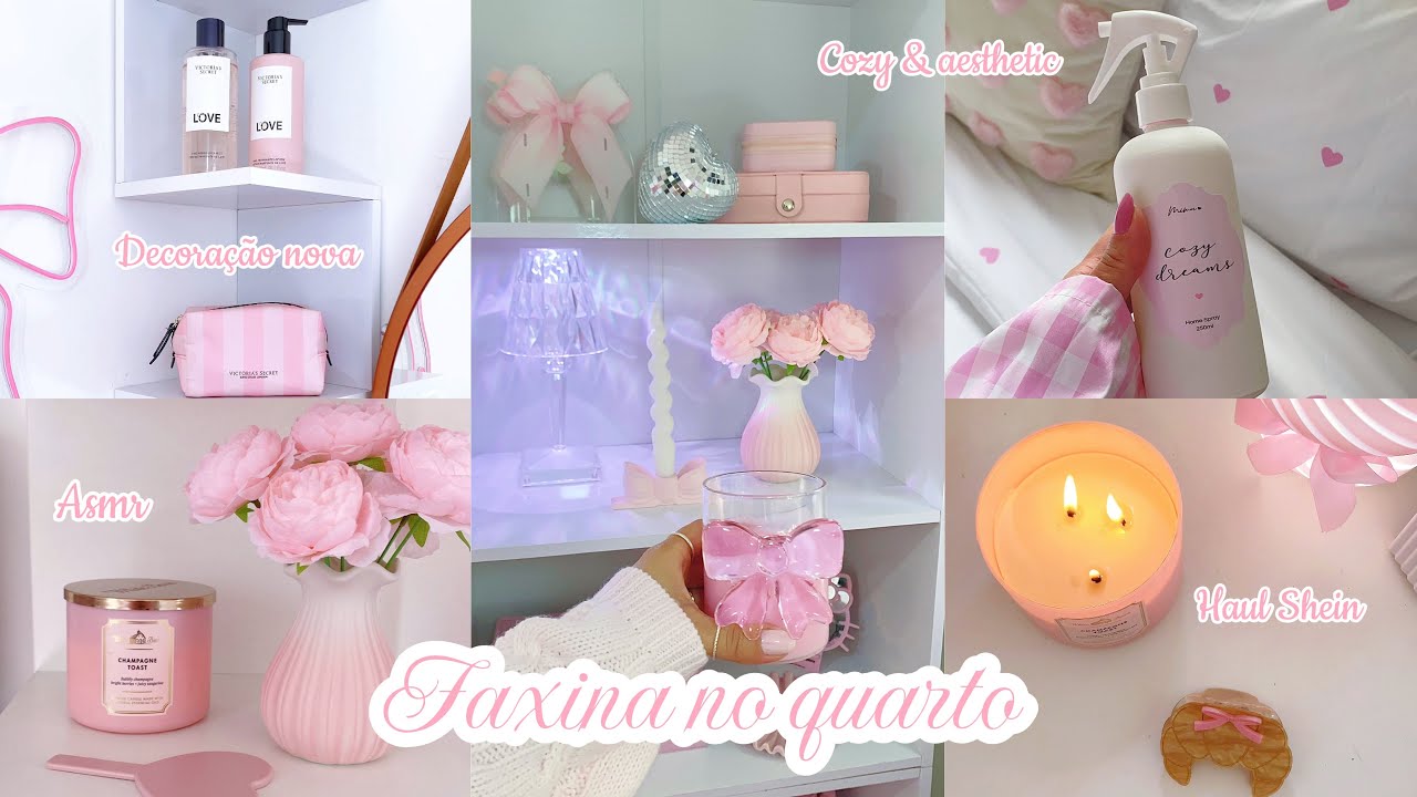 Faxina no Quarto | haul Shein, limpeza asmr, penteadeira, pincéis, decoração nova, Cozy & aesthetic 