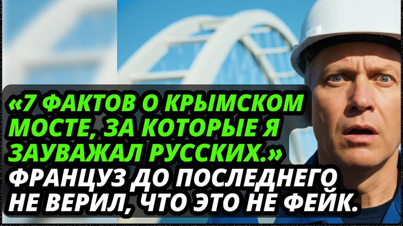 «Я НЕ ВЕРИЛ до последнего»: как инженер из Франции признал ПОРАЖЕНИЕ на Крымском мосту.