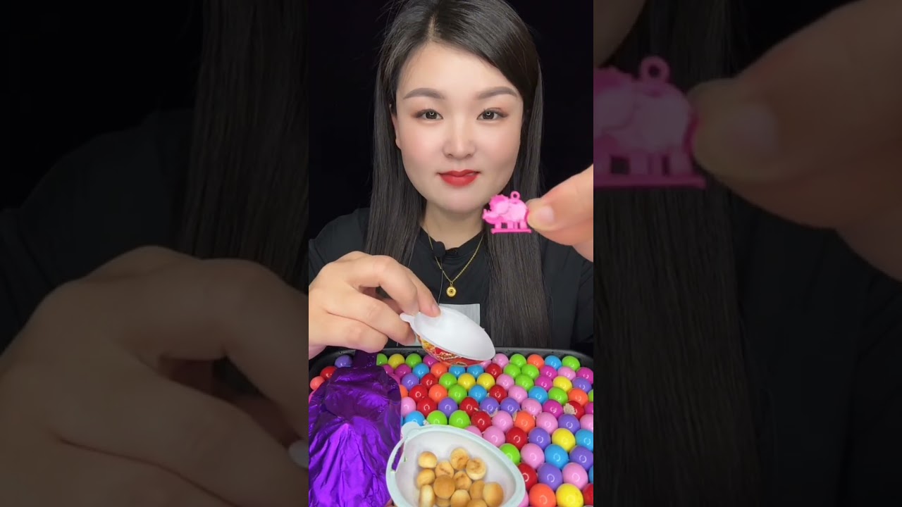 Asmr colorful candy toy eating session relaxing experience mukbang 