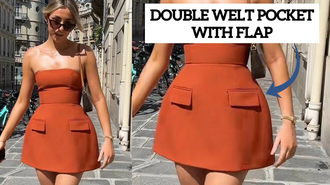 How to Cut a Sew a Double Welt Pocket with Flap | Step By Step Tutorial Video