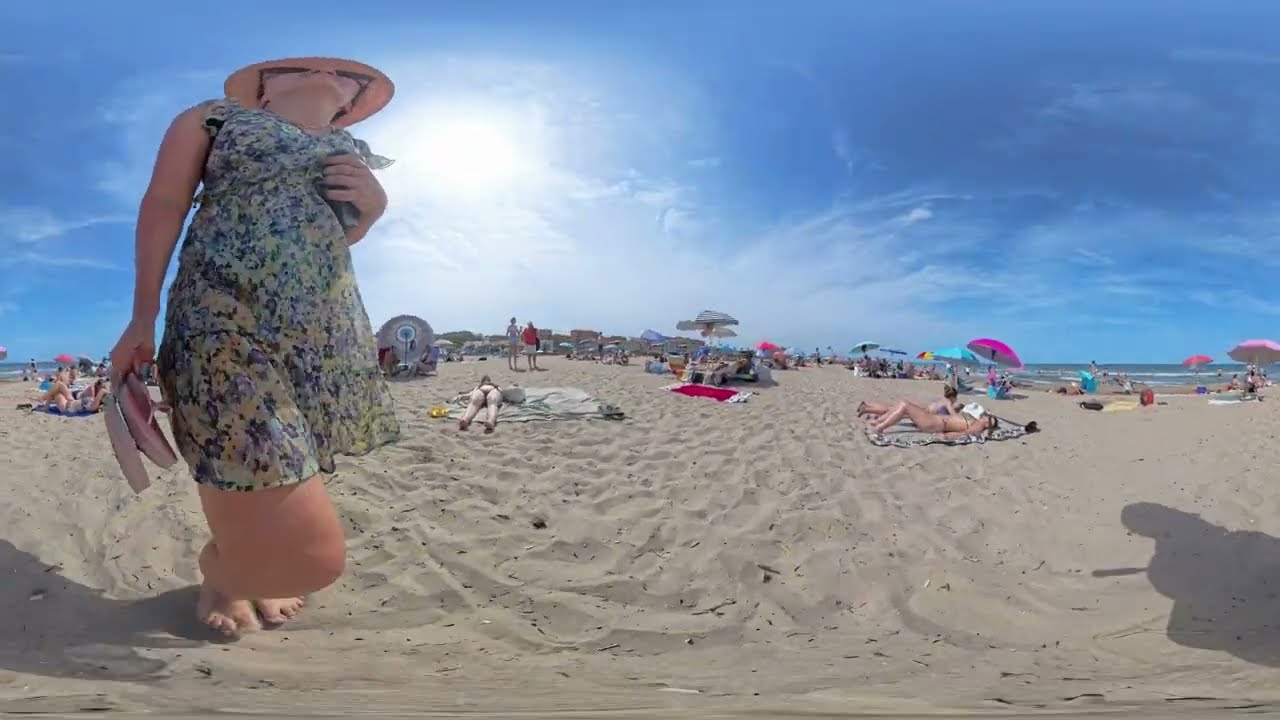 Delightful Barceloneta Beach VR 360° Walk | Barcelona 8K — Summer 2025