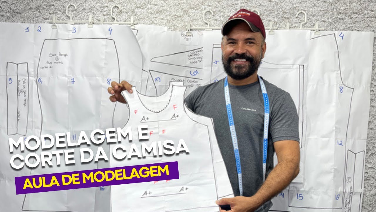 MODELAGEM E CORTE DA CAMISA,CURSO DESCOMPLICANDO A MODELAGEM #moldesderoupas #costurando #costura