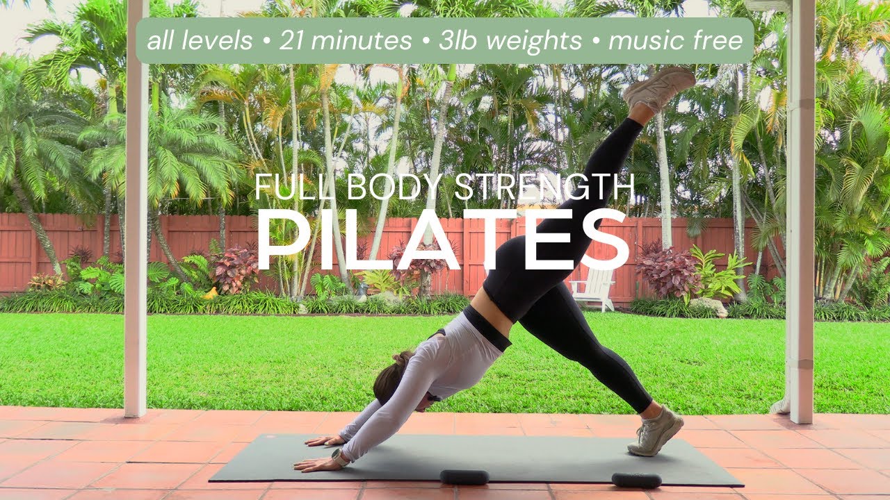 PILATES STRENGTH | 21 minutes &bull; standing strength class &bull; all levels &bull; hand weights &bull; music free