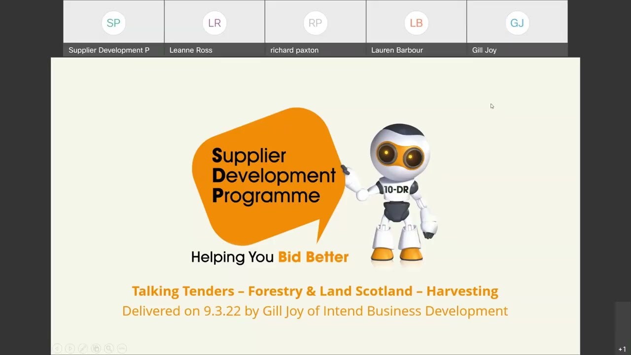 Talking Tenders with Forestry and Land Scotland  SDP training 220309