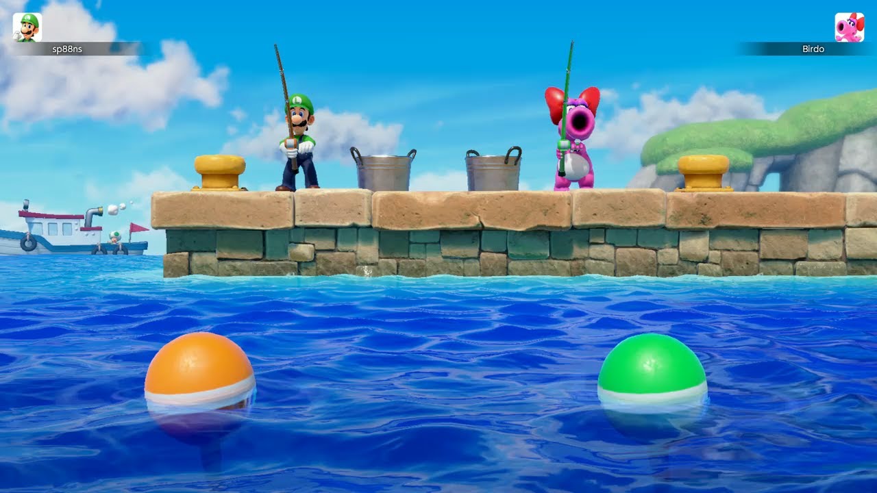 Super Mario Party Jamboree Mario's Rainbow Castle Luigi vs Toadette , Birdo & Bowser Jr.