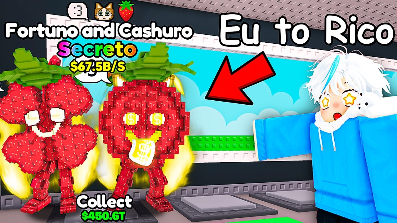 🍀1 EM 1 MILHÃO! EU CONSEGUI O FORTUNO AND CASHURO MAIS RARO DO ROUBE UM BRAINROT!