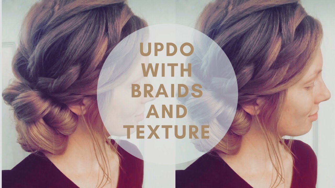 Quick and easy updo with braids | textured updo | Hair by Hannah