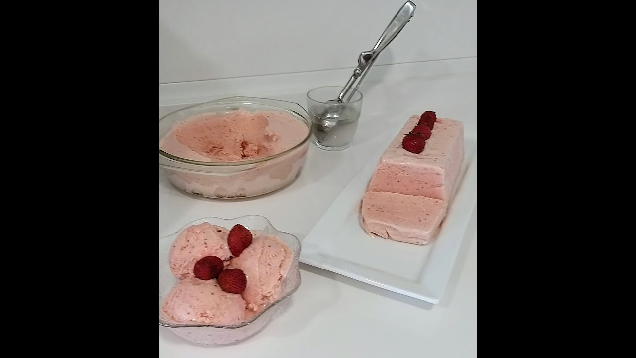 Helado de fresas y leche evaporada con Thermomix®