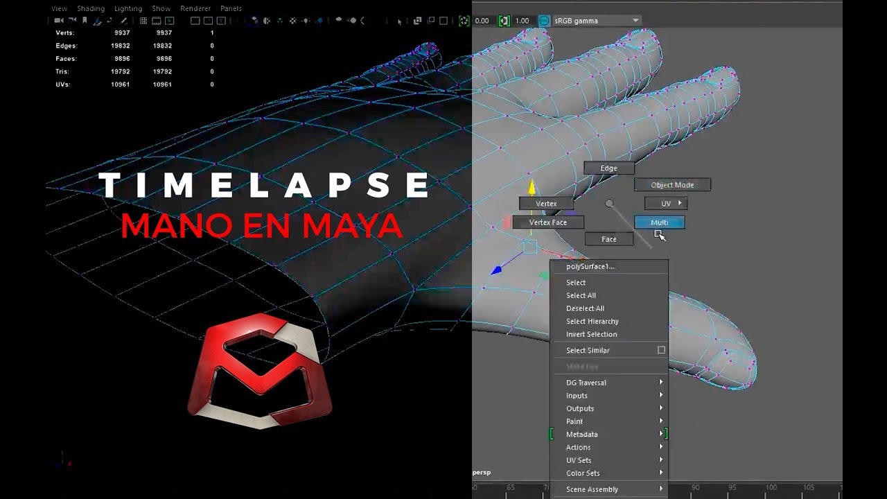 Timelapse Modelado Mano - Maya 3D