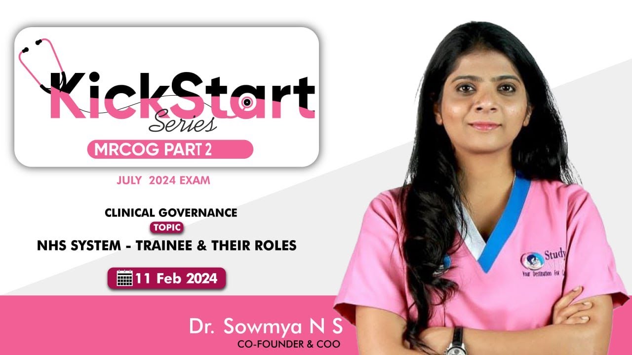 MRCOG Part 2 | KickStart Series | NHS System : Trainee & Their Roles | Dr Sowmya N S | StudyMRCOG