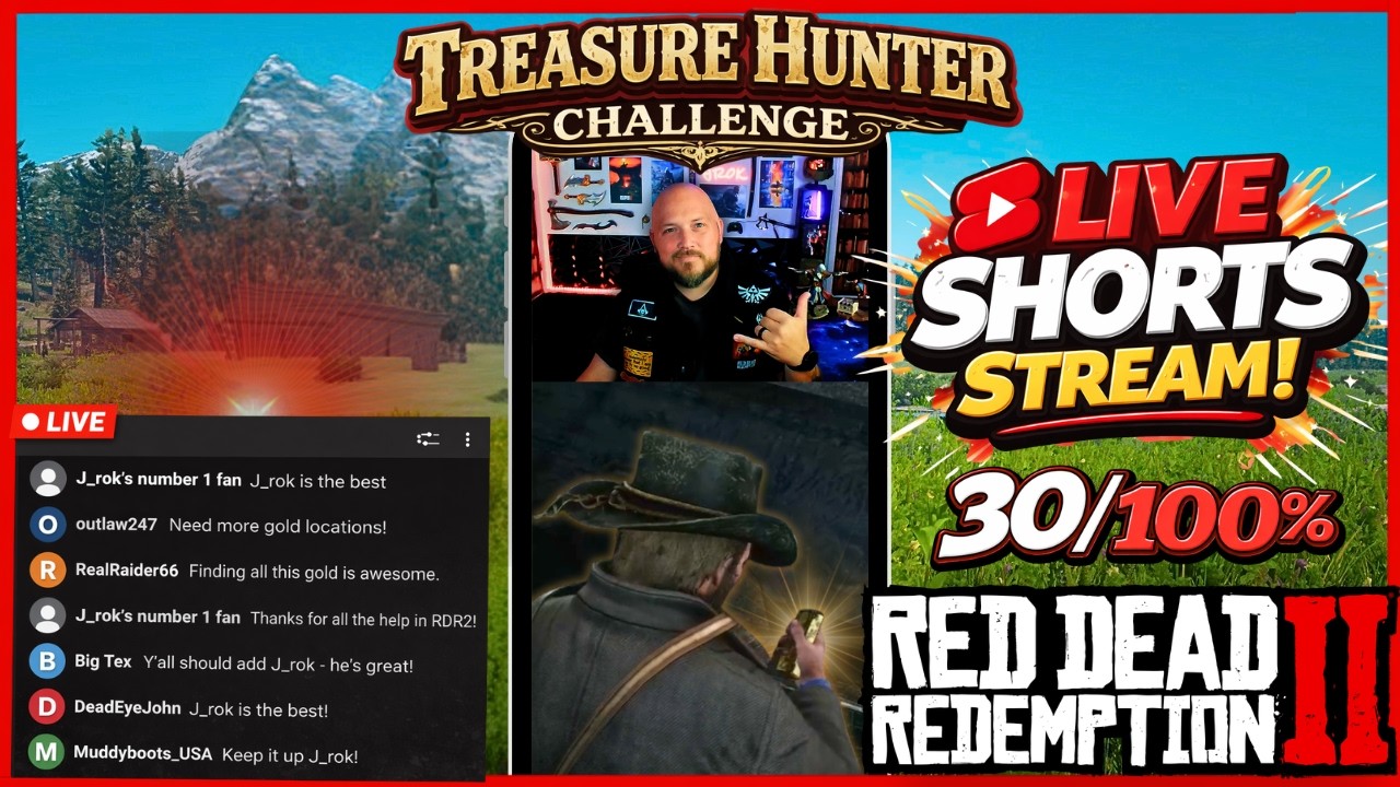 RDR2🔴LIVE! Finding ALL Treasure Maps tonight! 100% Run (Shorts Feed)