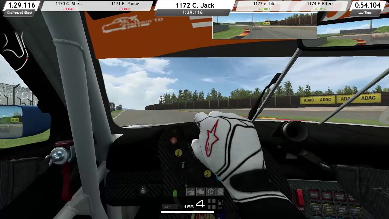 RaceRoom, ADAC GT Masters,  Porsche 911 GT3R, Sachsenring, Cockpit View