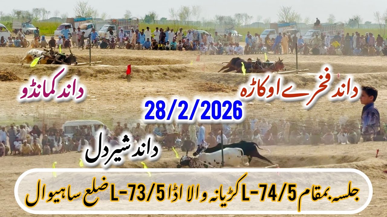 28/2/2026 New Bull Race Punjab Pakistan 🇵🇰 جلسہ بمقام 74/5-L کڑیانہ والا اڈا 73/5-L ضلع ساہیوال  دا