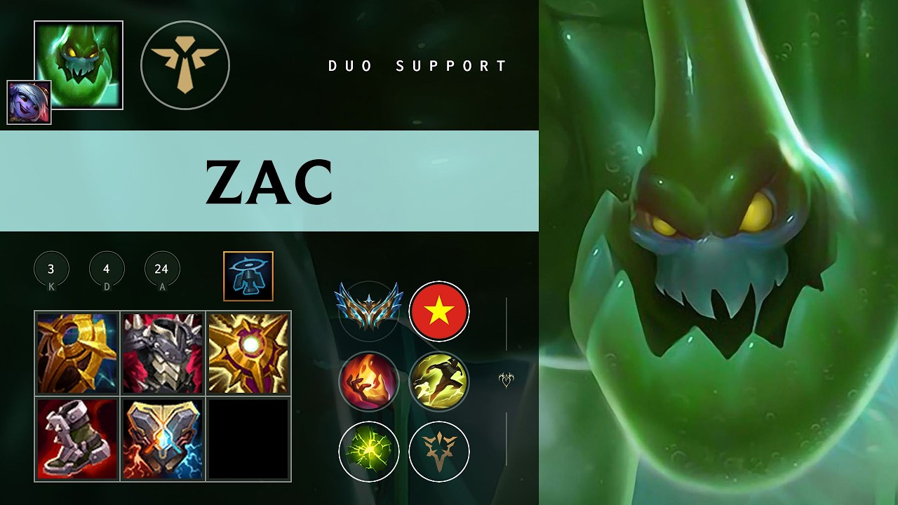 Zac Support vs Soraka - VN Challenger Patch 26.08