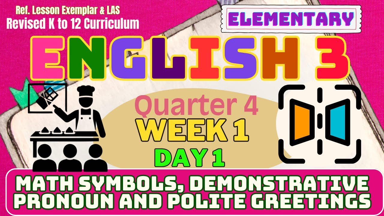 English 3 Q4 Week 1 Day 1 | Math Symbols, Demonstrative Pronoun and Polite Greetings | MATATAG