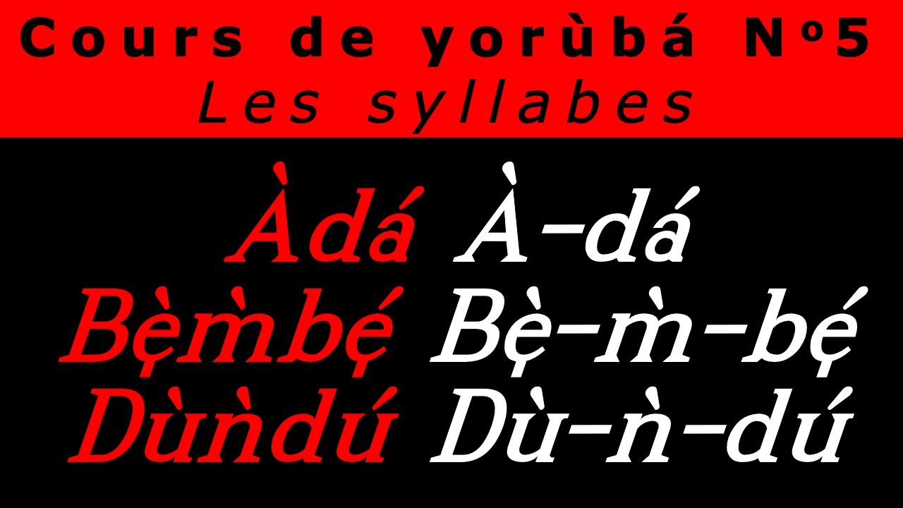 Syllabes Yorùbá Expliquées - Cours n°5 [Apprenez comment les mots sont divisés en parties lisibles]