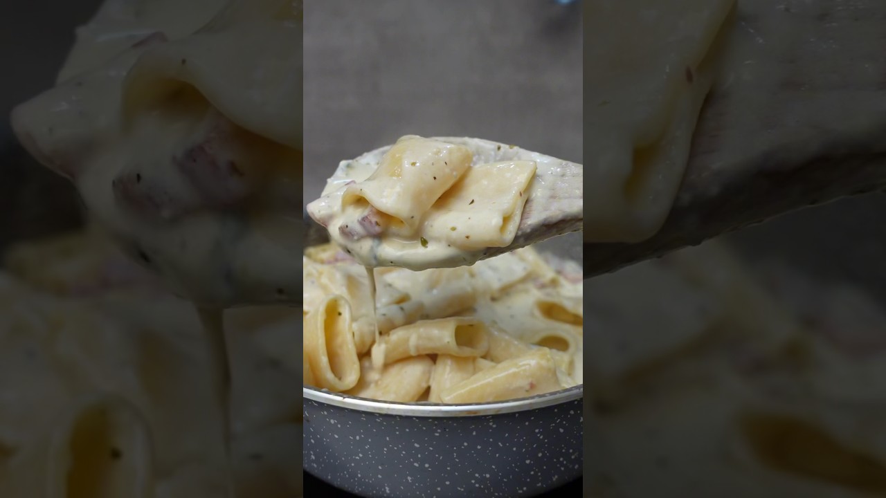 Pâtes Gorgonzola et Pancetta !! 🤤🧀 #shorts #recette #pasta #gorgonzola #pancetta #pâtes #seizemay